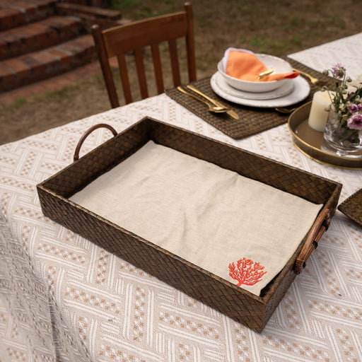 Silvana Handwoven Pandan Serving Tray