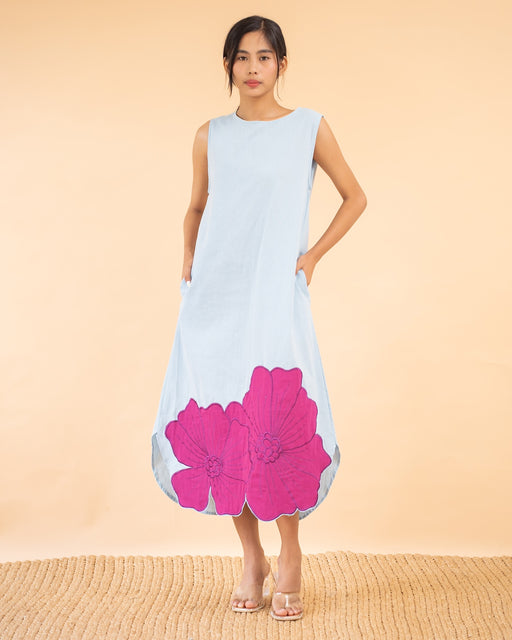Marjory Magnolia Midi Dress- Light Blue