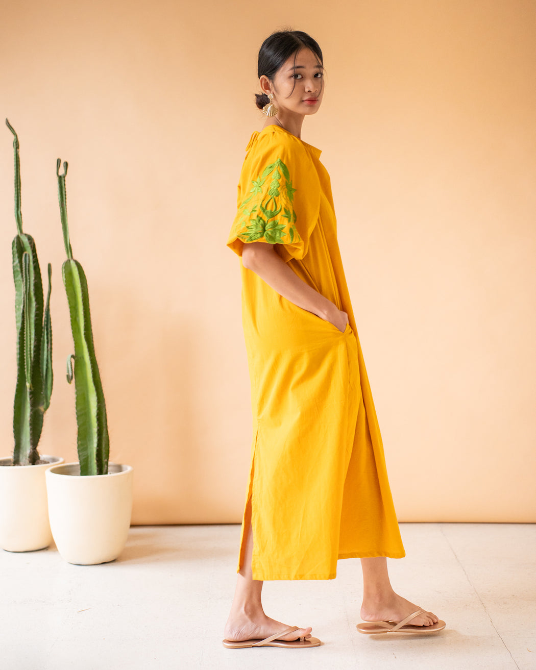 Sofia Puff Sleeve Maxi Dress- Mustard