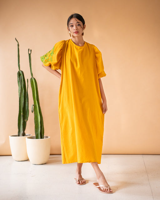 Sofia Puff Sleeve Maxi Dress- Mustard