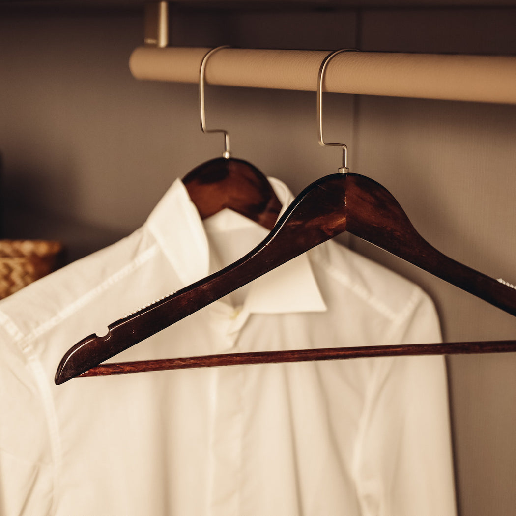 Our Wooden Shirt Non-Slip Hanger keeps your clothes neat and organized while maintaining their shape till your next use. No more dull or generic storage pieces. Create a clutter-free closet by using any of our multi-purpose boxes, bins, and accessories. Available online at Domesticity, Philippines.