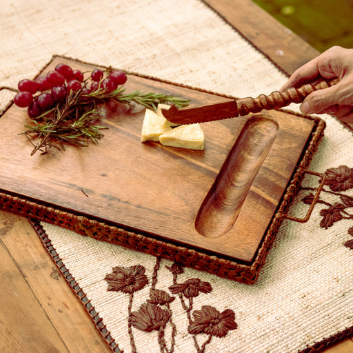Lila Cheese Board with Wooden Cheese Knife (Domesticity x Lanai)