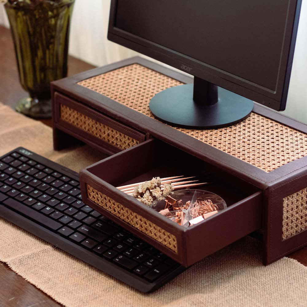 Make your home office environment more productive by adding the Margarita Monitor Stand. Raises your computer screen to a more comfortable position while providing additional space to your limited workstation. Practical organizing accessories to help set up your office as we safely work from home. Home decor pieces available online through Domesticity in the Philippines.