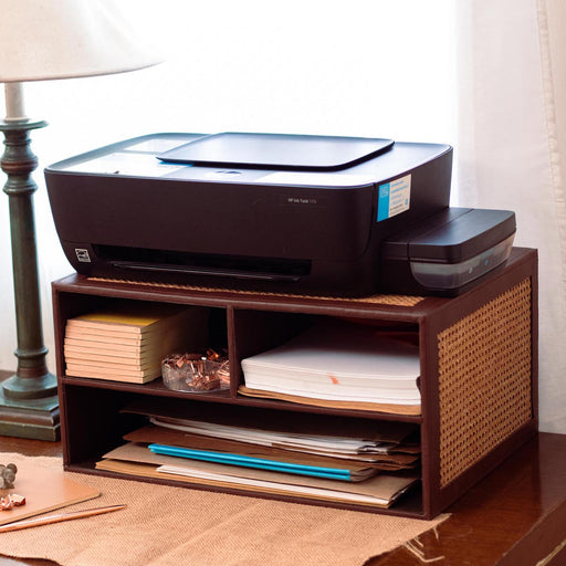 Gives your printer its own space in your home office while providing additional storage on your desktop. Includes two shelves to fit paper reams, folders, and printer ink cartridges. Practical organizing accessories to help set up your office as we safely work from home. Home decor pieces available online through Domesticity in the Philippines.