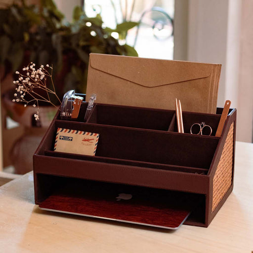 Designed for those living in small spaces, our Margarita Portable Office Desk Organizer will help ease your office situation as we continue to safely work from home. Functional and compact, our organizer allows you to move from one place to the other.  Practical organizing accessories to help set up your office at home. Home decor pieces by Domesticity available in the Philippines.