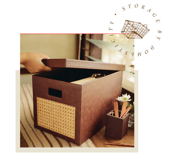 Explore Domesticity’s wide range of storage bins, storage organizers, storage baskets, and document storage boxes. Beautifully handcrafted in the Philippines.