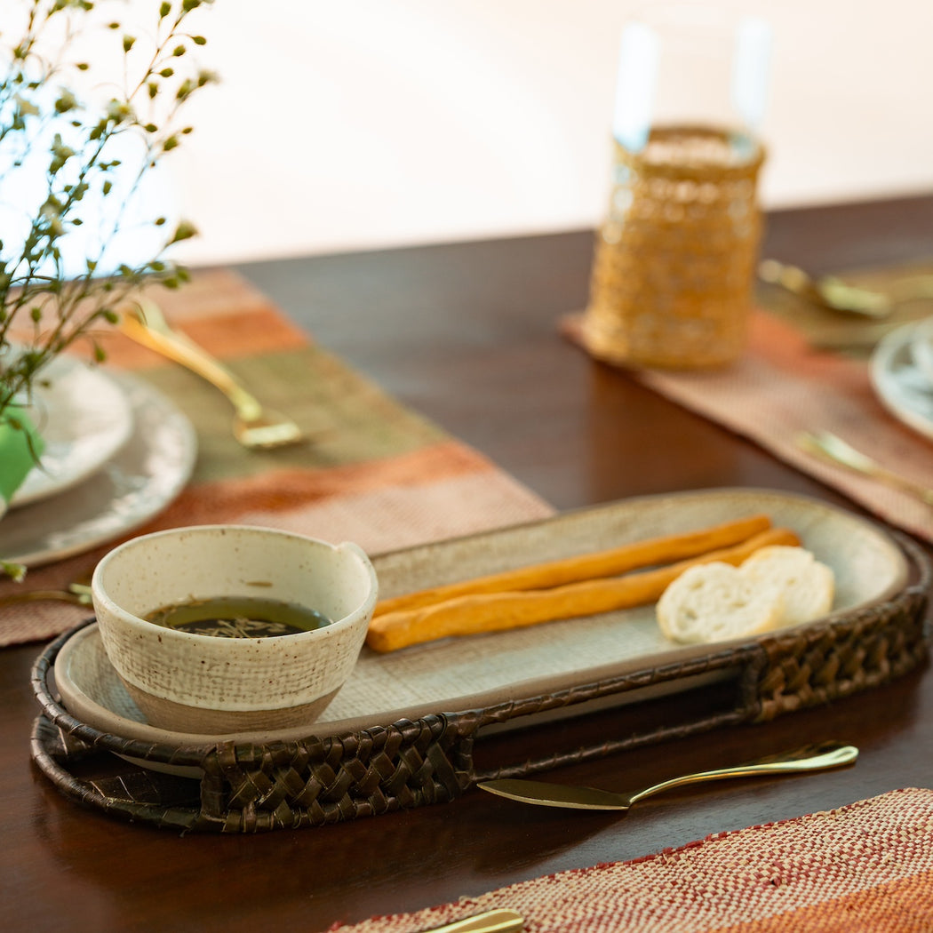 Felicia Stoneware Bread Dipping Set