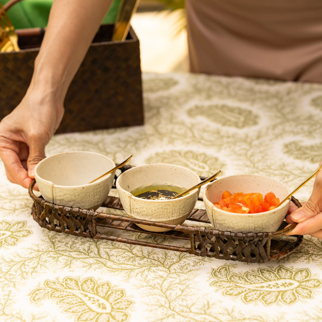 Felicia Condiment Bowls Set of 3 with Stainless Steel Teaspoons