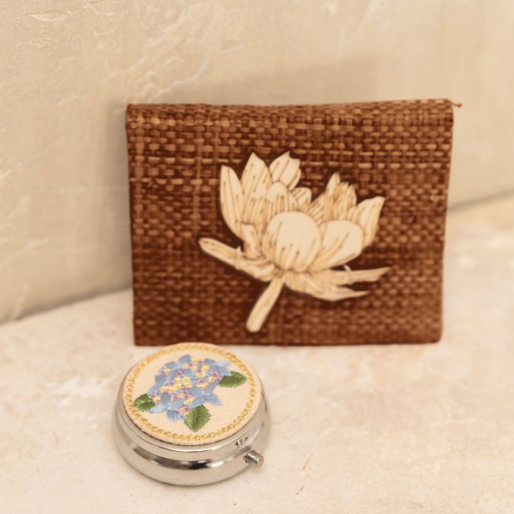 Holly Embroidered Pill Box
