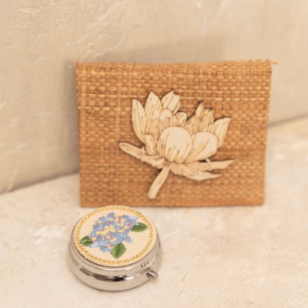 Holly Embroidered Pill Box