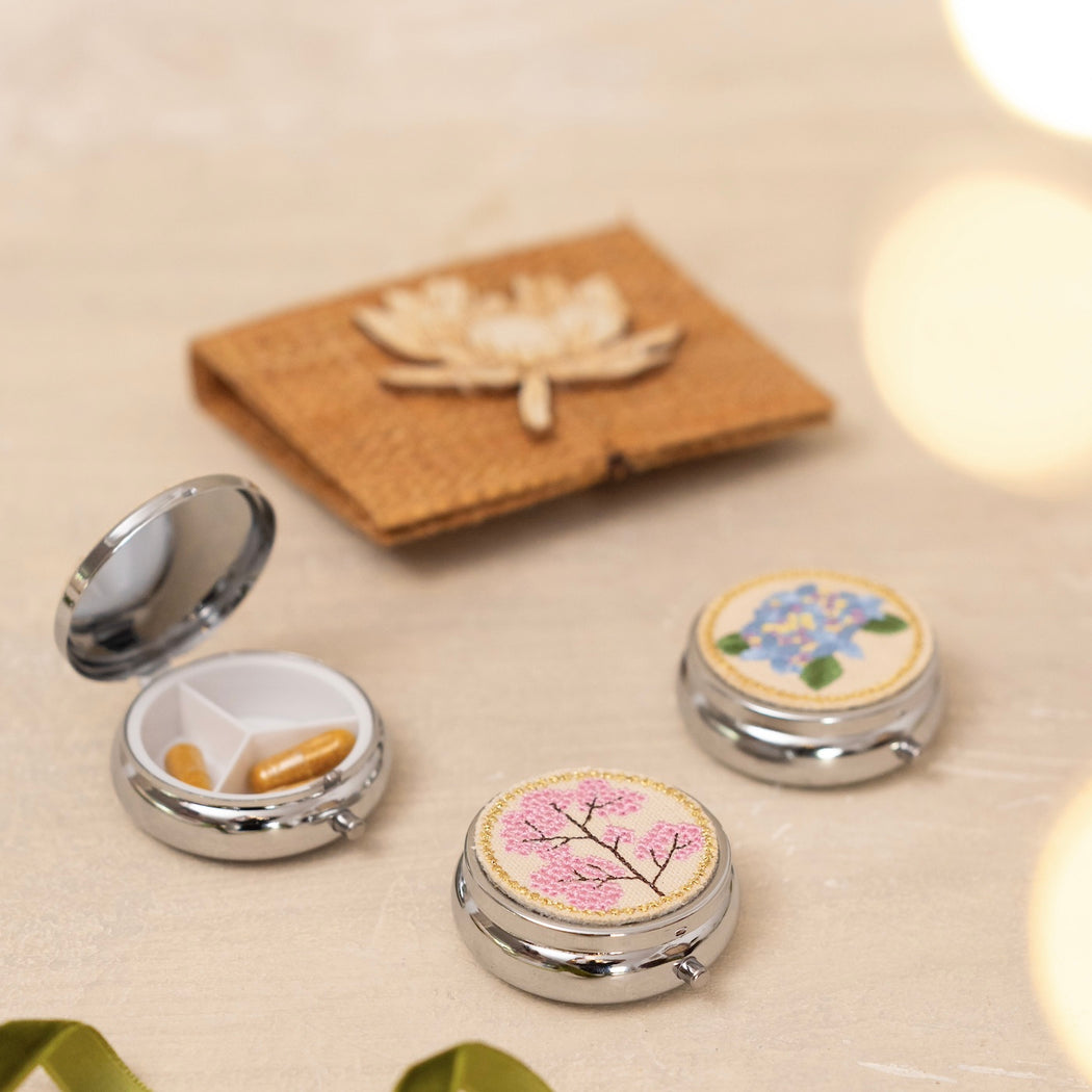 Holly Embroidered Pill Box