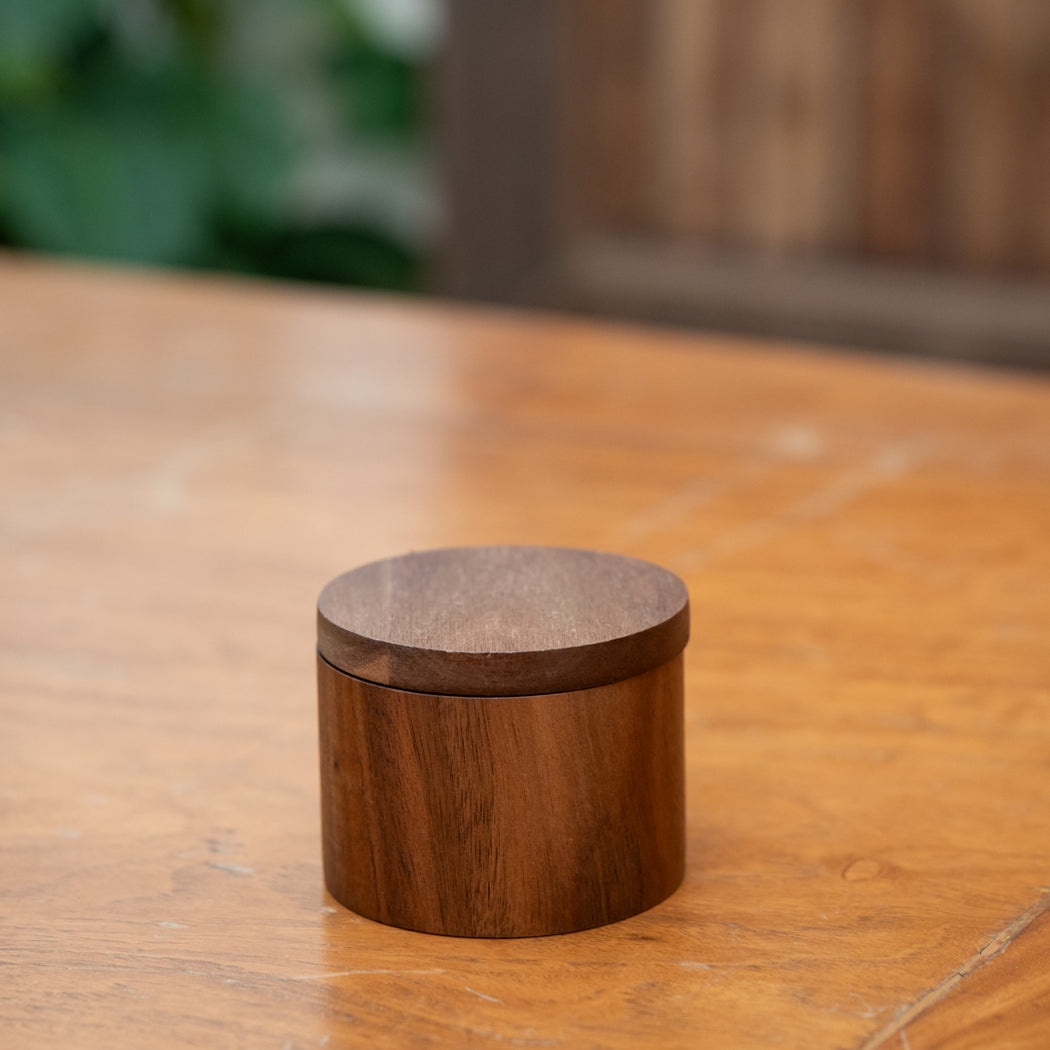 Lior Acacia Wood Salt Cellar with Mini Spoon