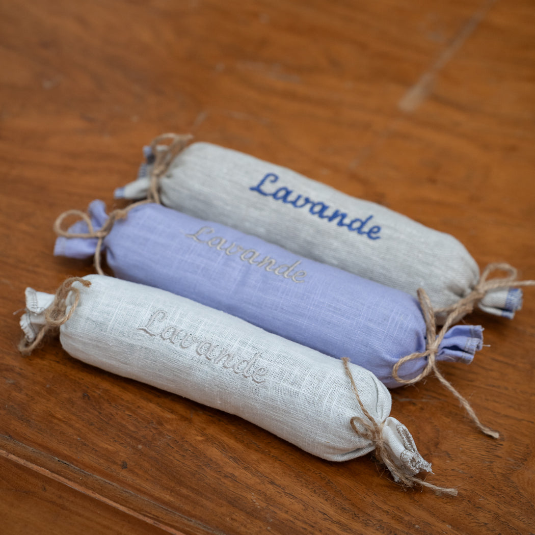 French Cotton Linen Lavender Drawer Pillows- Cylindrical
