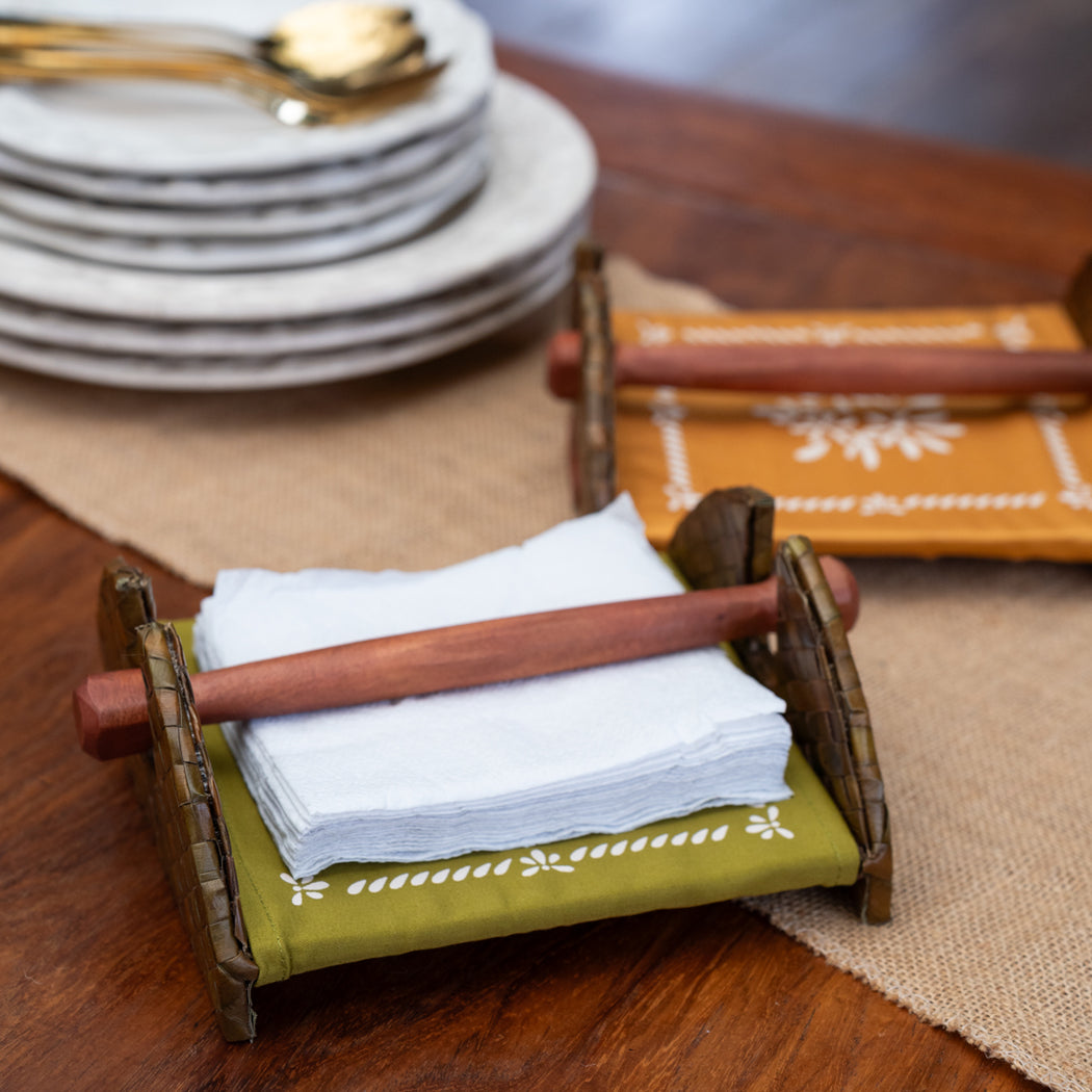 Magdalena Woven Napkin Holder with Fabric Liner