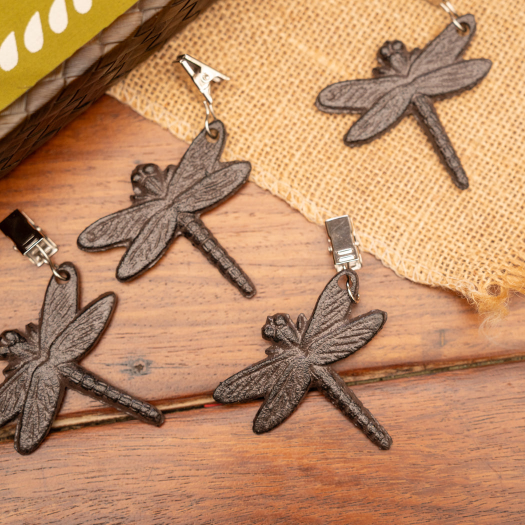 Esme Tablecloth Weights Set of 4 – Metal Dragonfly Design