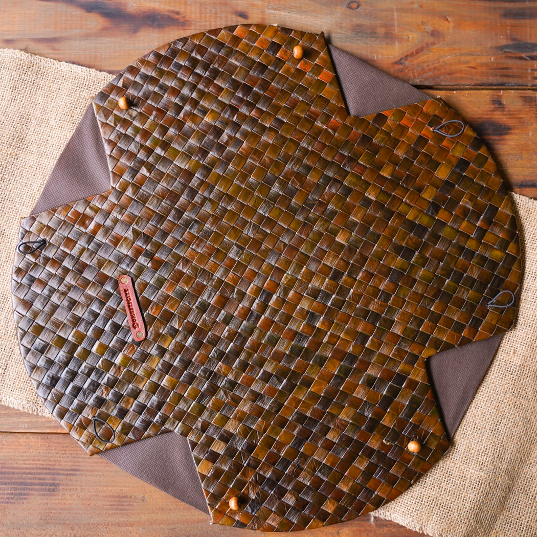 Magdalena Woven Pandan Bread Basket with Handprinted Fabric Liner