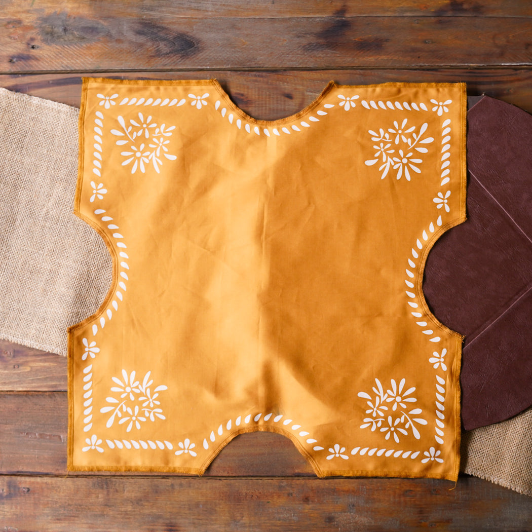 Magdalena Woven Pandan Bread Basket with Handprinted Fabric Liner