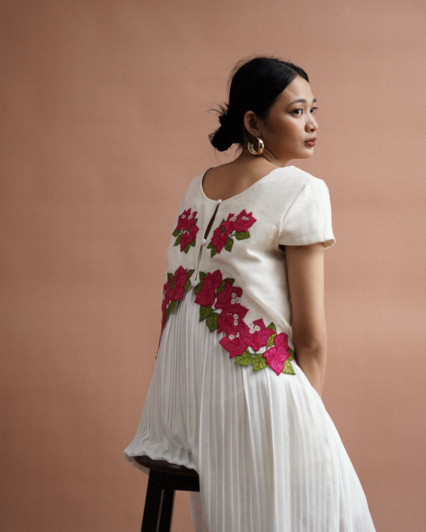 Catalina Piña Cap Sleeve Blouse - Fuchsia