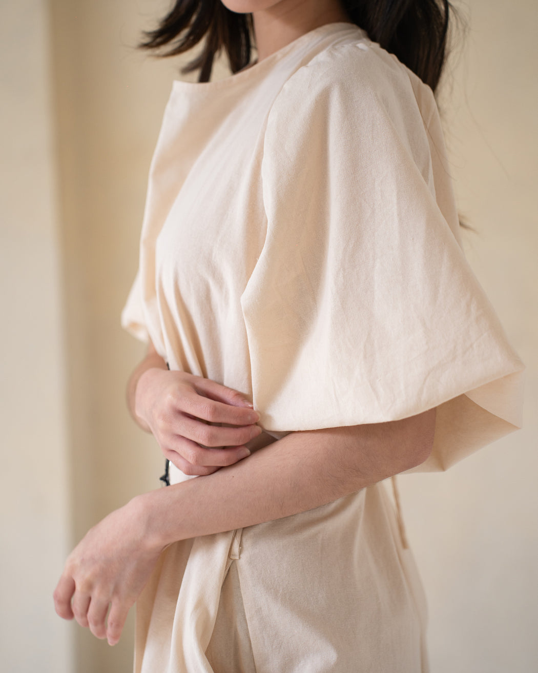Mikaela Puff Sleeve Maxi Dress- Cream