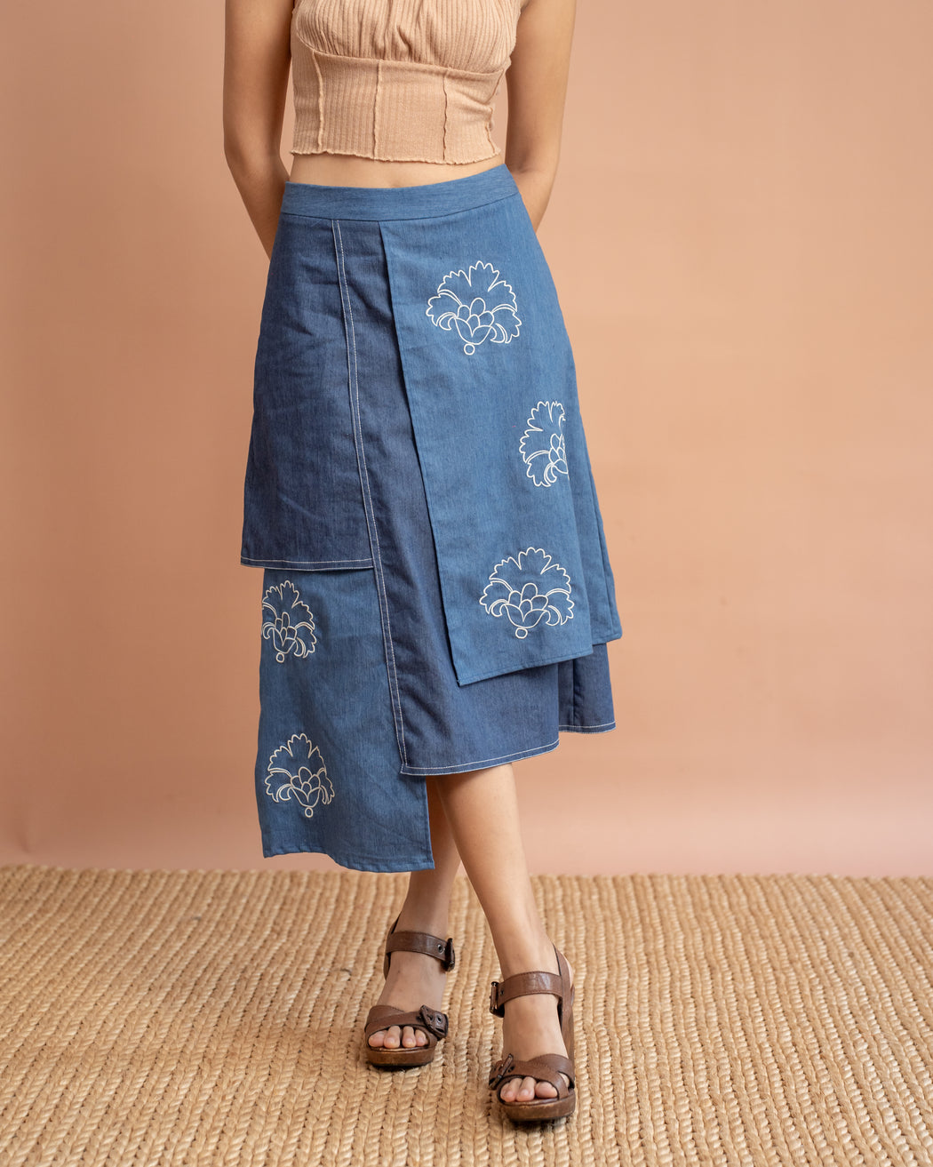 Leila Applique Embroidered Skirt