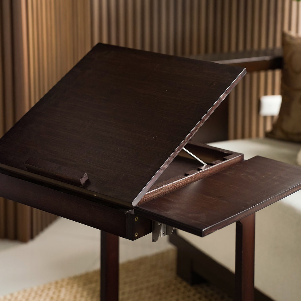 William C-Shape Sofa Table with Wheels