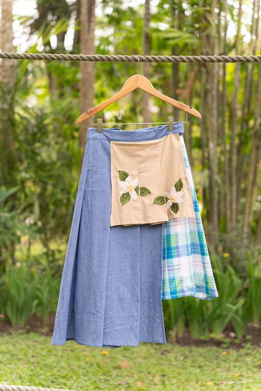 Valentina Wrap Around Skirt - Blue Plaid