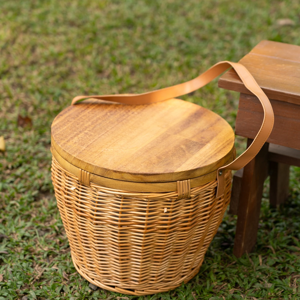 Mercedes Rattan Picnic Basket