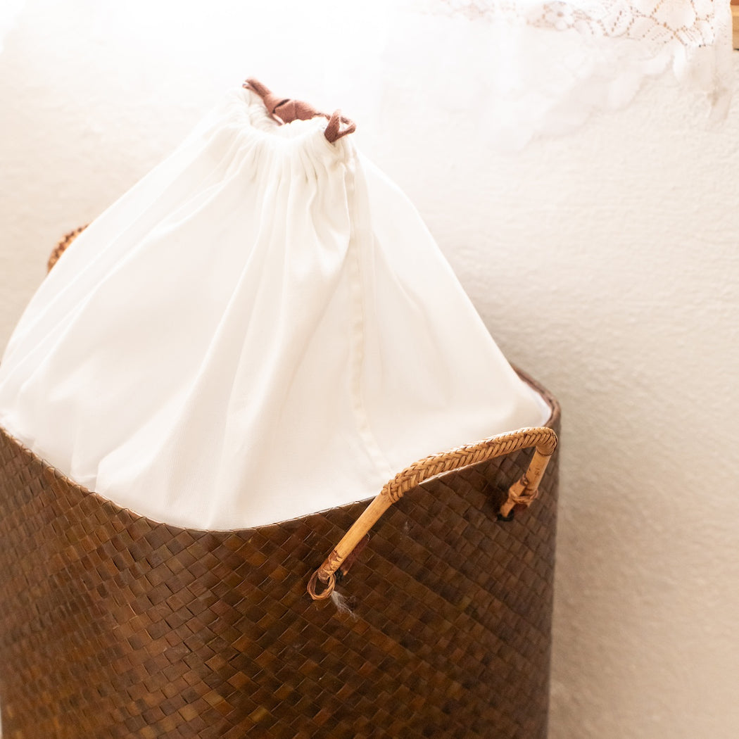 Amalia Woven Laundry Hamper with Drawstring Canvas Liner