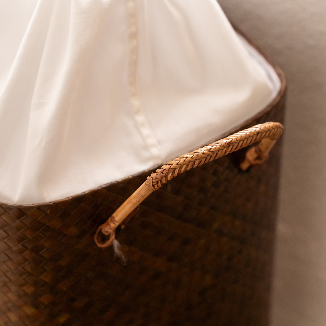 Amalia Woven Laundry Hamper with Drawstring Canvas Liner