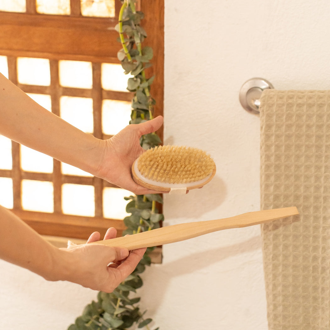 Greta Body Bath Brush – Detachable Handle | Lotus Wood