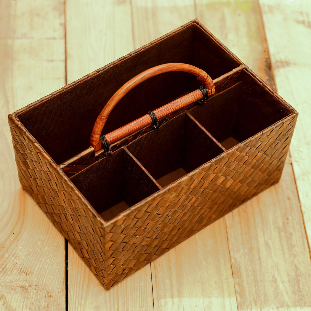 Menorca Handwoven Pandan Cutlery Caddy