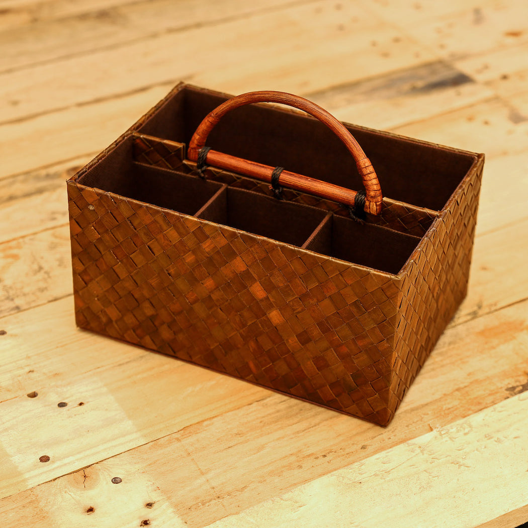 Menorca Handwoven Pandan Cutlery Caddy