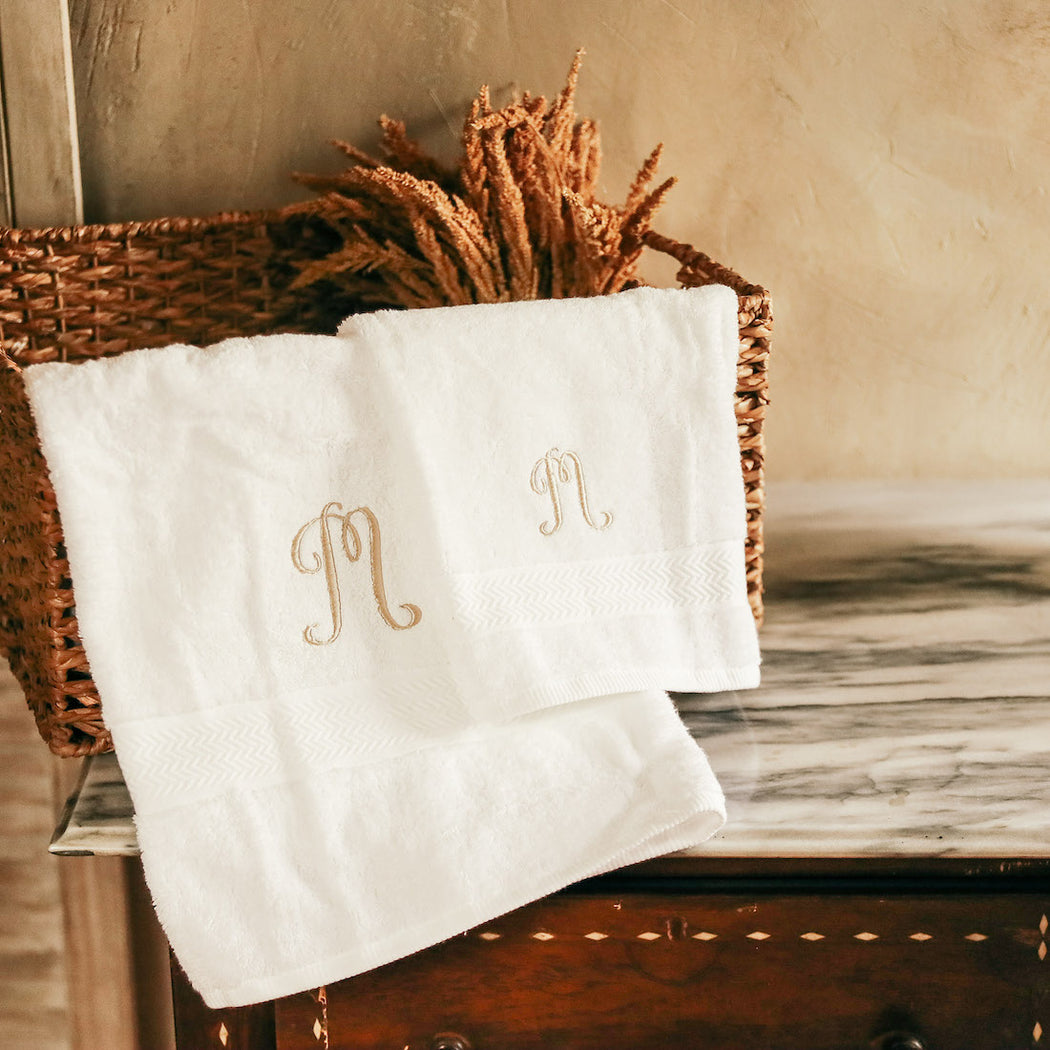 Personalized Terry Cotton Bathroom Towel Set of 2