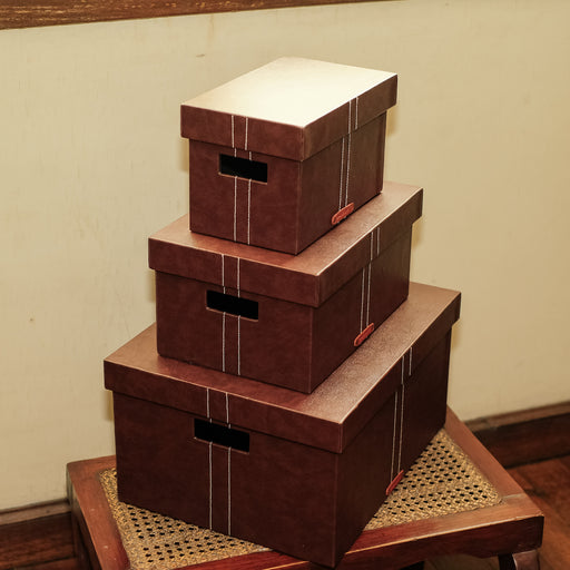 Margarita File Organizer Box – Large/Document Storage Box with Lid-Domesticity