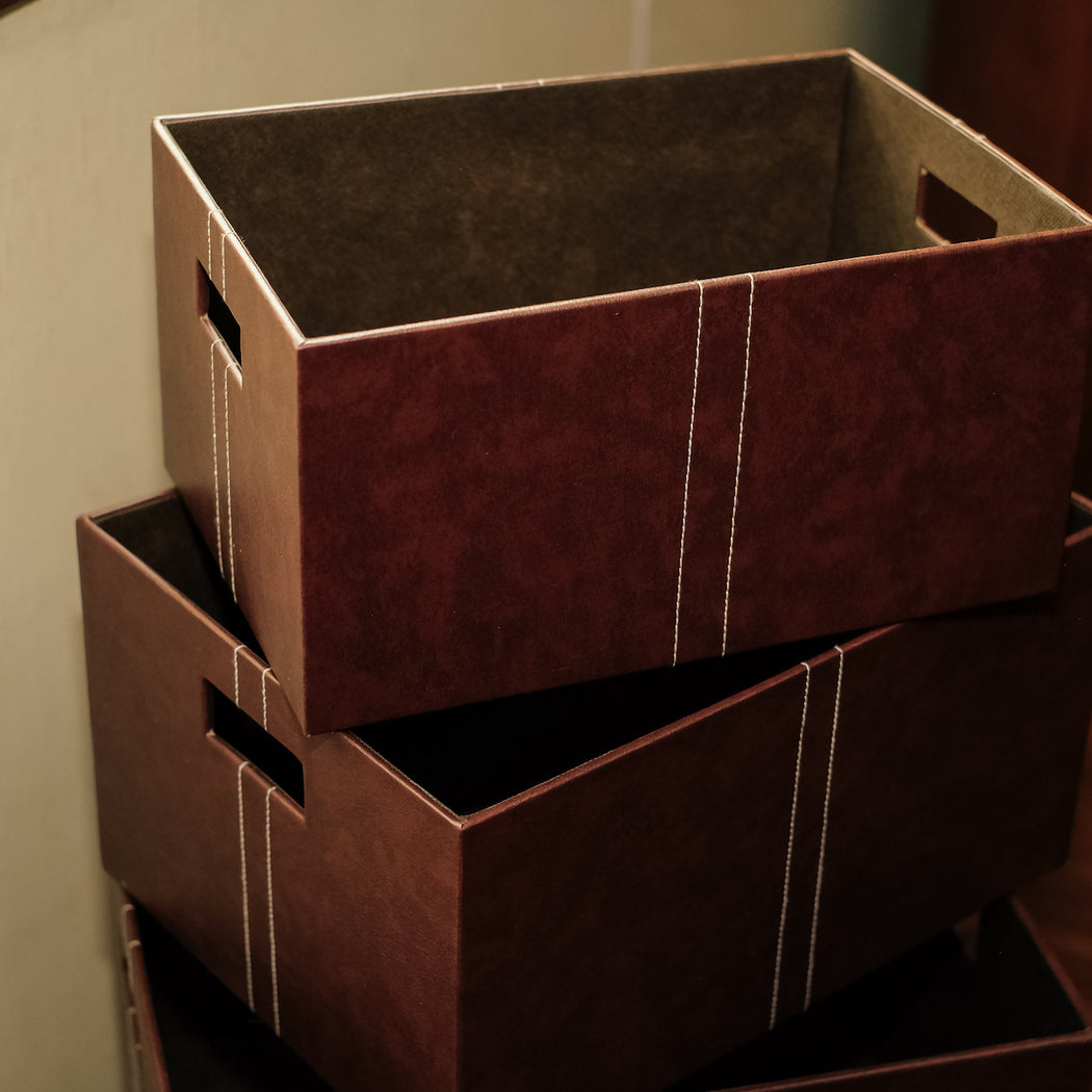 Long-term storage solutions that keep seasonal items protected, dust-free, and out of sight until needed. Storage boxes, made in the Philippines, you can proudly display out in the open. Available online through Domesticity.