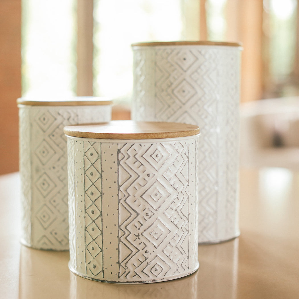 A minimalist yet elegant way to organize your home, these airtight canisters are a great way to arrange your pantry ingredients or your bathroom accessories. Lovingly made in the Philippines. Home decor available online through Domesticity.