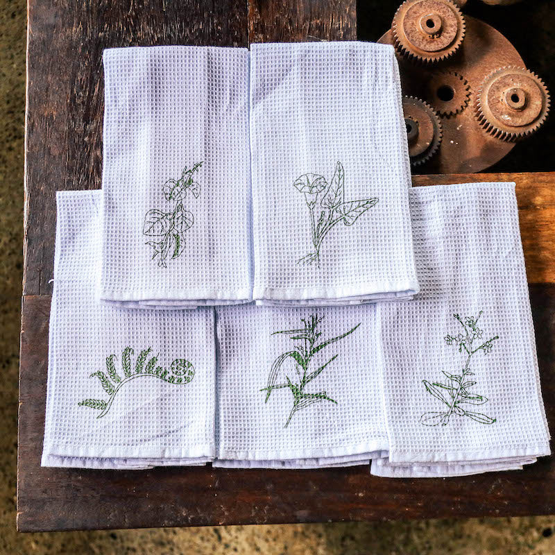 No kitchen is complete without a couple of sets of kitchen towels to keep everything clean! Each towel is individually stamped with a highlighted crop; spot the adlai, kangkong, alugbati, pako and talinum! Lovingly made in the Philippines. Baking and kitchen essentials available online through Domesticity.