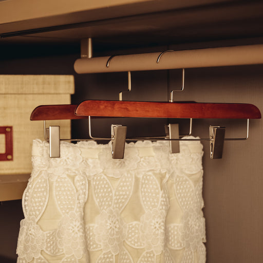 Our Wooden Skirt Hanger keeps your skirts neat and organized while maintaining their shape till your next use. No more dull or generic storage pieces. Create a clutter-free closet by using any of our multi-purpose boxes, bins, and accessories. Available online at Domesticity, Philippines.