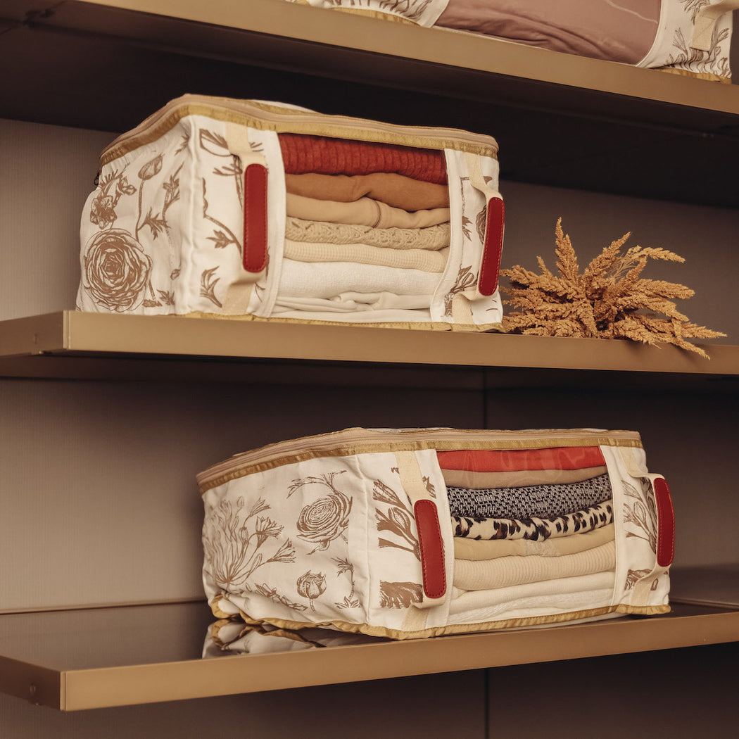 The perfect storage bag for your seasonal and travel clothes. Each bag is made from breathable canvas material with a clear front panel that allows you to see what’s inside. No more dull or generic storage pieces. Create a clutter-free space by using any of our multi-purpose boxes and bins. Available online at Domesticity.